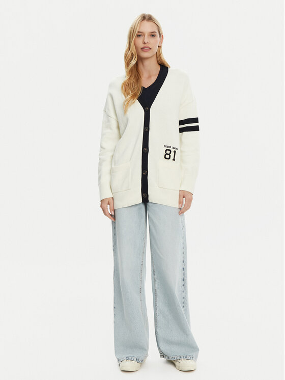 Guess Jeans Guess Jeans Strickjacke W5RR49 Z3HM1 Écru Regular Fit