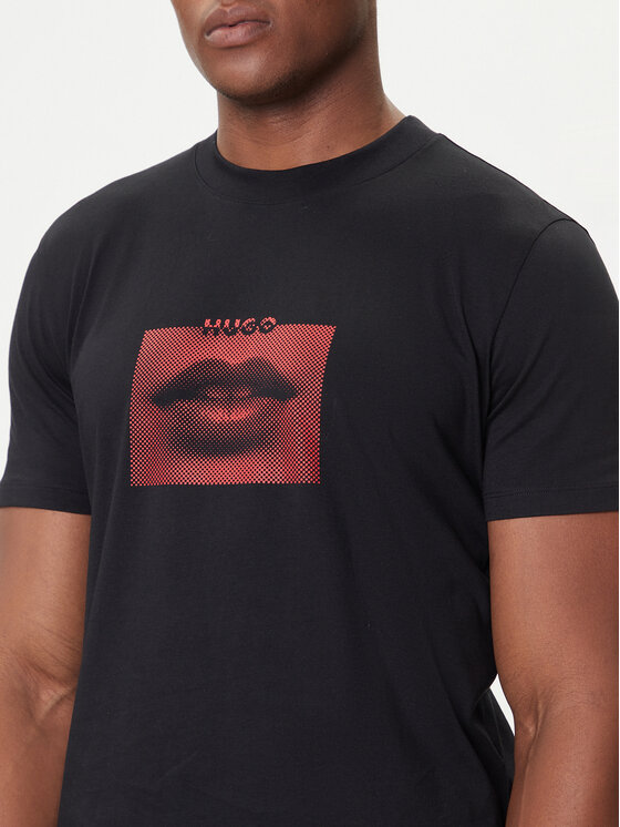 HUGO HUGO T-Shirt Deterni 50544496 Czarny Regular Fit