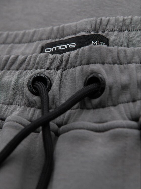 Ombre Ombre Spodnie dresowe OM-PASK-0281 Szary Regular Fit