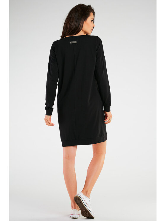 Infinite You Infinite You Sukienka dzianinowa M257 Czarny Basic Fit