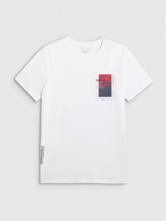 4F 4F T-shirt 4FRAW25TTSHM3256-10S Bianco Regular Fit
