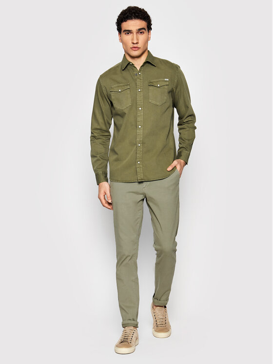 Jack&Jones Jack&Jones Krekls Sheridan 12138115 Zaļš Slim Fit