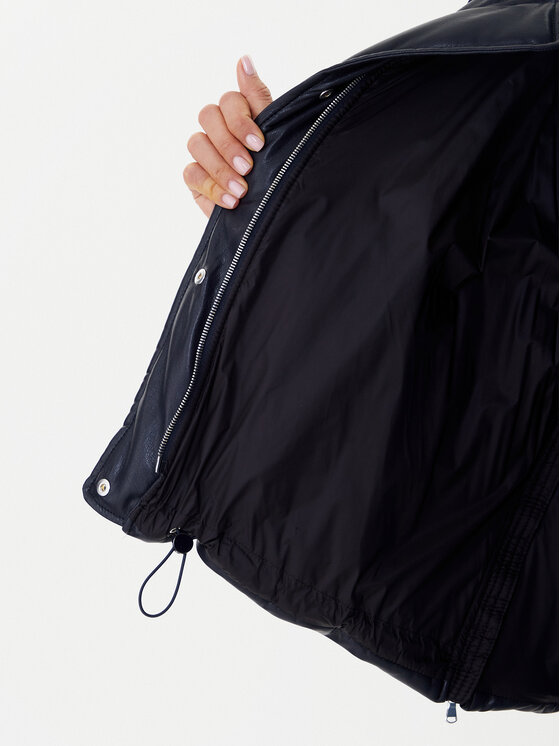 Sportmax Code Sportmax Code Bunda z imitácie kože Delta 74860205 Čierna Relaxed Fit