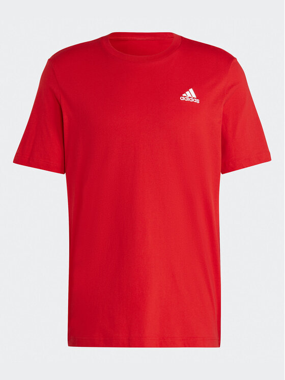 adidas adidas T-särk Essentials Single Jersey Embroidered Small Logo T-Shirt IC9290 Punane Regular Fit