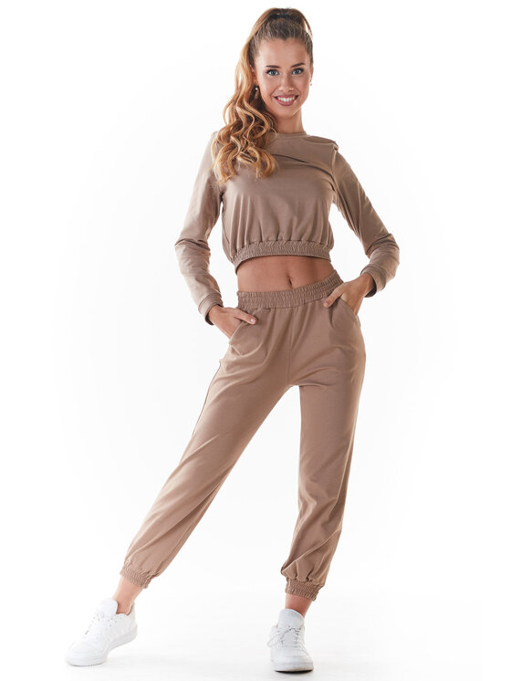 Infinite You Infinite You Spodnie damskie M236 Beżowy Basic Fit
