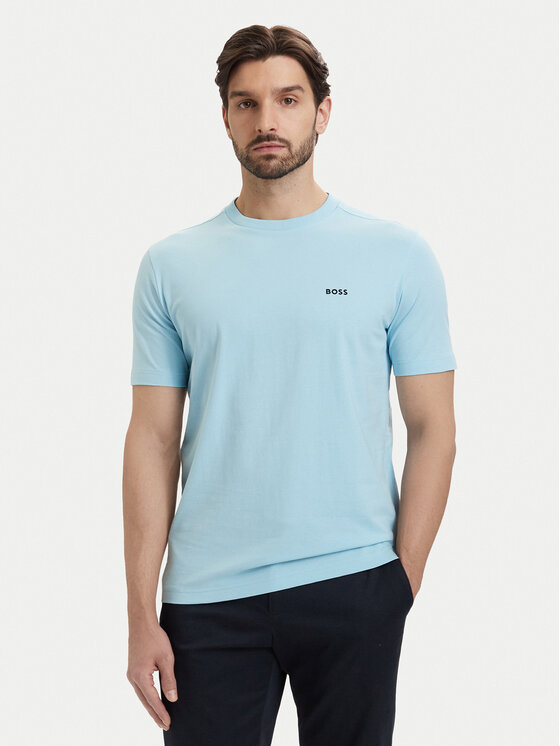BOSS Tricou Tee 50506373 Albastru deschis Regular Fit