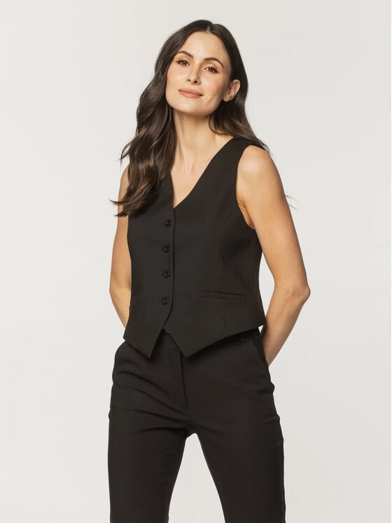 Willsoor Willsoor Kamizelka 67915 Czarny Slim Fit
