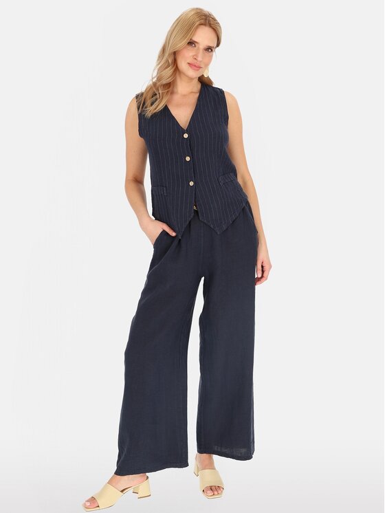 Perso Perso Kamizelka CHCE255487F Granatowy Regular Fit