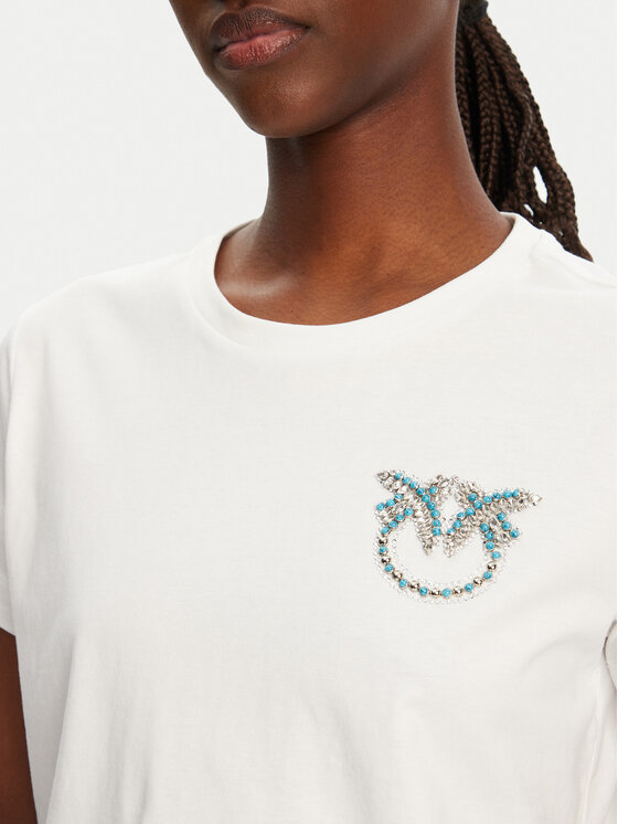 PINKO PINKO T-shirt Nambrone 103320 A2G7 Bianco Regular Fit