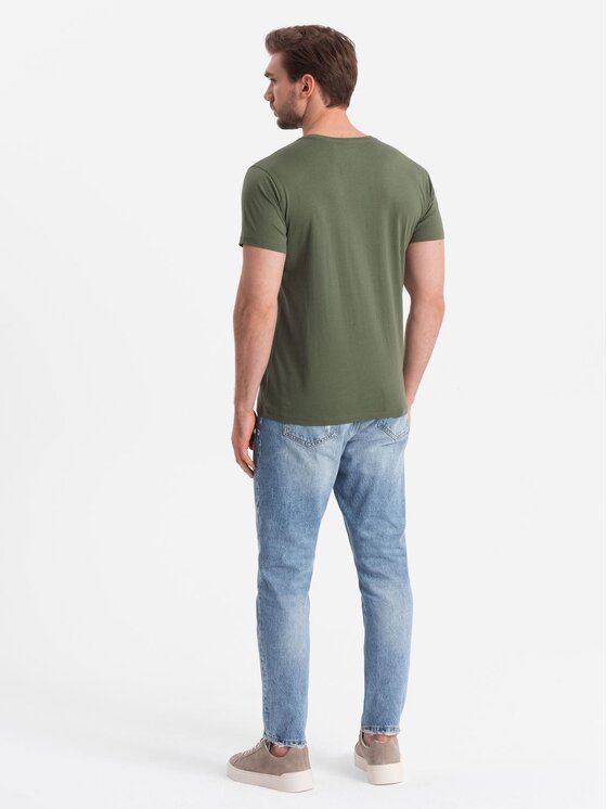 Ombre Ombre T-Shirt OM-TSBS-0146 Khaki Regular Fit
