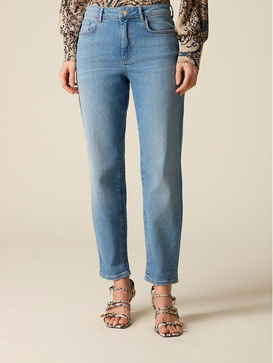 Oltre Oltre Jeans P452R108928N004 Turchese Boy Fit