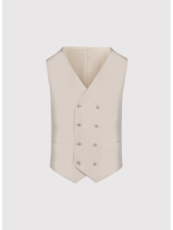 Pako Lorente Pako Lorente Kamizelka garniturowa P26SF-8X-013 Beżowy Slim Fit