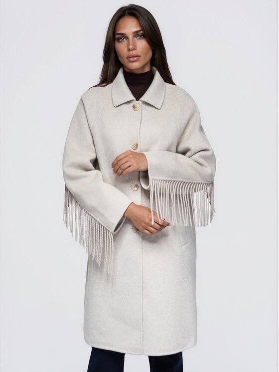 Ombre Ombre Kabát pro přechodné období OW-CT-E0033 Světle béžová Relaxed Fit