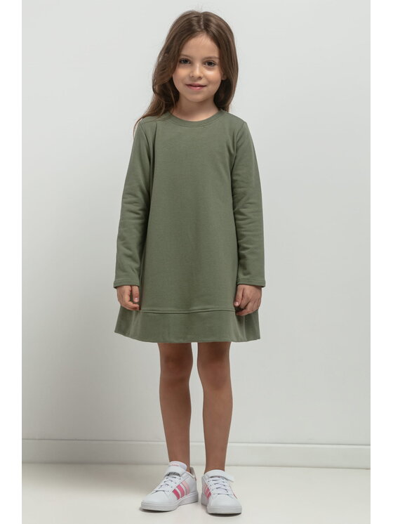 Tessita Tessita Sukienka dzianinowa SUKIENKA MMD36_8_116 Khaki Basic Fit
