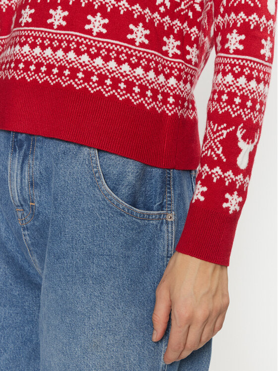 ONLY ONLY Pulover Xmas Winter 15327601 Rdeča Regular Fit