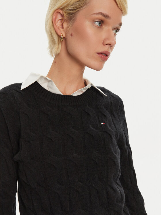 Tommy Hilfiger Tommy Hilfiger Pulover WW0WW43586 Negru Regular Fit