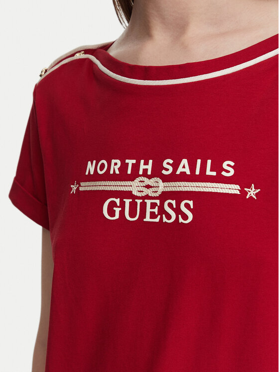 Guess Guess T-krekls W6YI58 K5317 Tumši sarkana Regular Fit