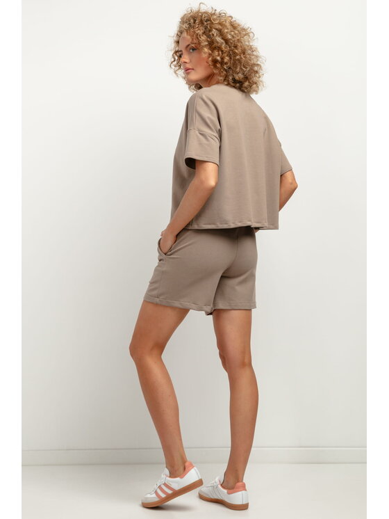 Tessita Tessita Bluza T386-6-L/XXL Brązowy Oversize