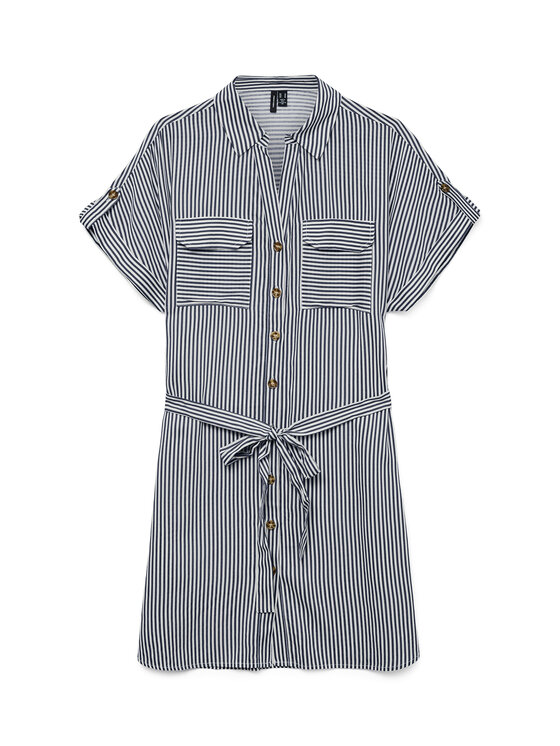 Vero Moda Vero Moda Košilové šaty Bumpy 10325828 Tmavomodrá Loose Fit