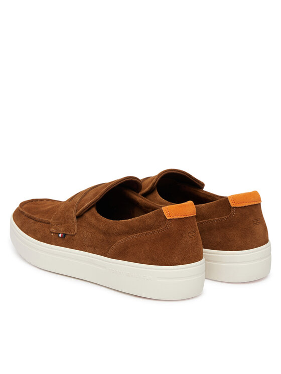Tommy Hilfiger Tommy Hilfiger Pusbačiai Modern Light Hybrid Suede Loafer FM0FM05786 Ruda
