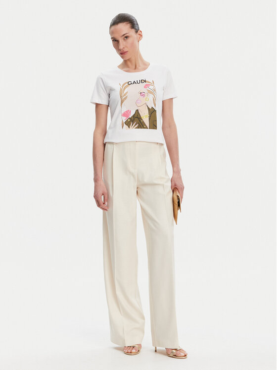 Gaudi Gaudi T-shirt 511BD64035 Bianco Regular Fit