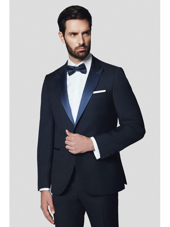 Lancerto Lancerto Garnitur Arlington GA001124000008 Granatowy Slim Fit