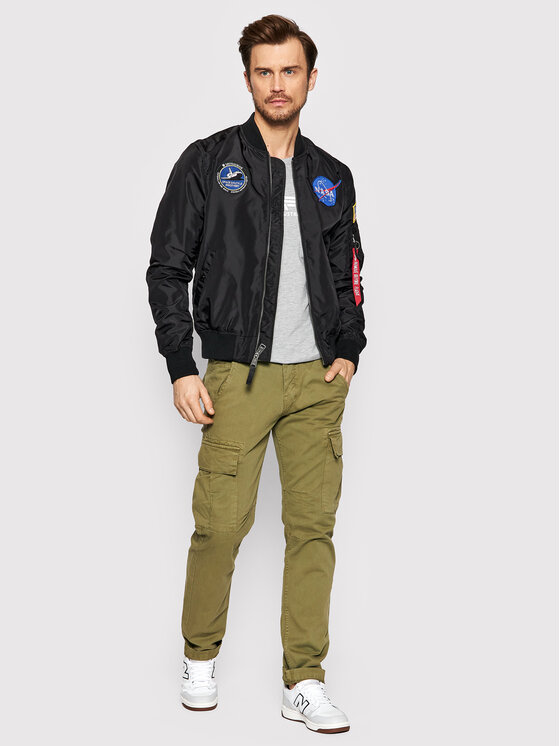 Alpha Industries Alpha Industries Kurtka bomber Ma-1 Tt Nasa 186101 Czarny Regular Fit
