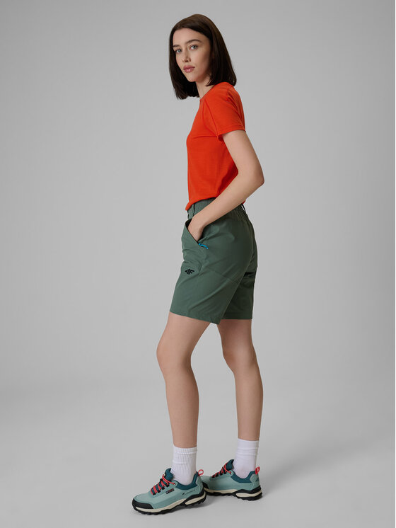 4F 4F Szorty sportowe TREKKING Khaki Regular Fit