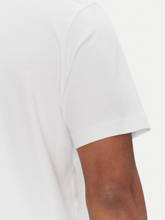 BOSS BOSS T-krekls Tee Print Striped C 50537845 Balts Relaxed Fit