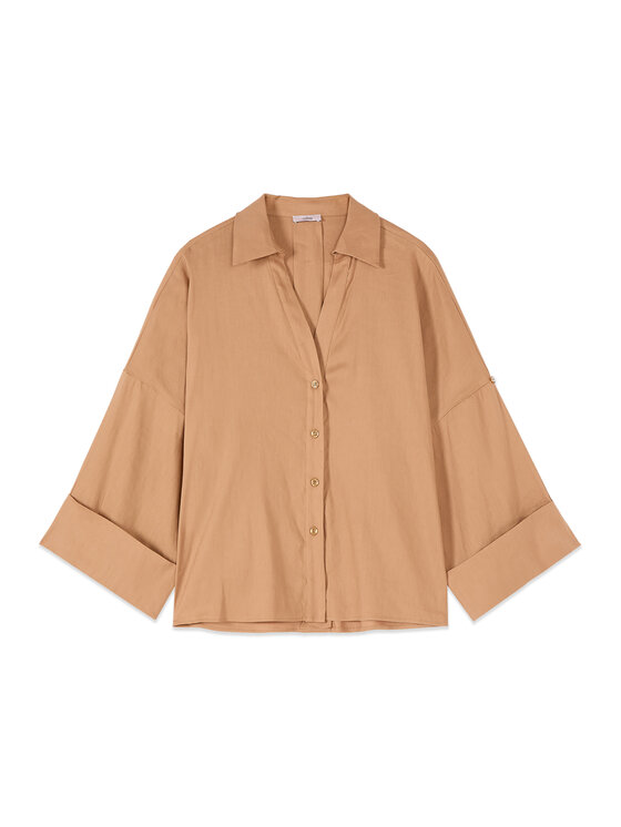 Oltre Oltre Koszula 5001J000818N022 Kremowy Regular Fit