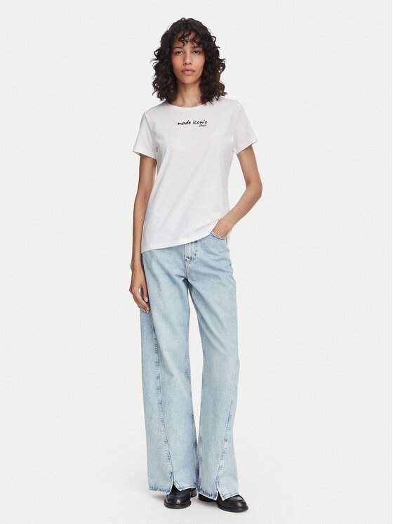 BOSS BOSS Tričko C_Elove_5 50566827 Krémová Slim Fit