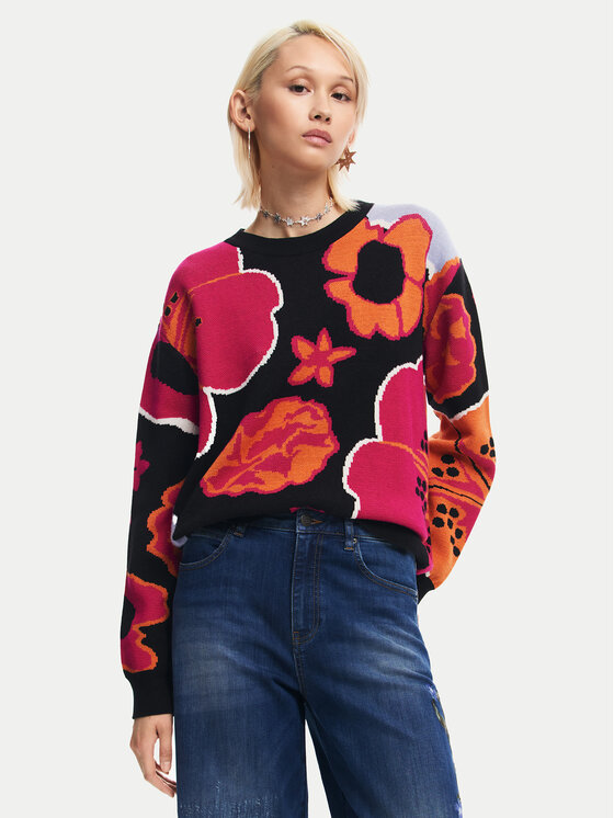 Desigual Desigual Jeans hlače Aimar 24WWDD18 Mornarsko modra Wide Leg