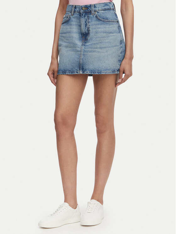 Guess Jeans Guess Jeans Джинсова спідниця W5GD0Q D5M4A Голубий Regular Fit