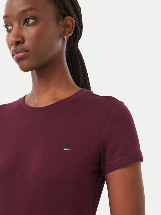 Tommy Jeans Tommy Jeans T-Shirt DW0DW20459 Fioletowy Slim Fit