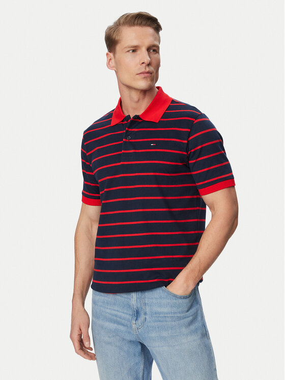 Tommy Jeans Tricou polo DM0DM22708 Bleumarin Regular Fit