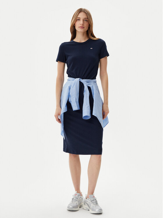 Tommy Jeans Tommy Jeans Rochie de zi DW0DW19721 Bleumarin Slim Fit