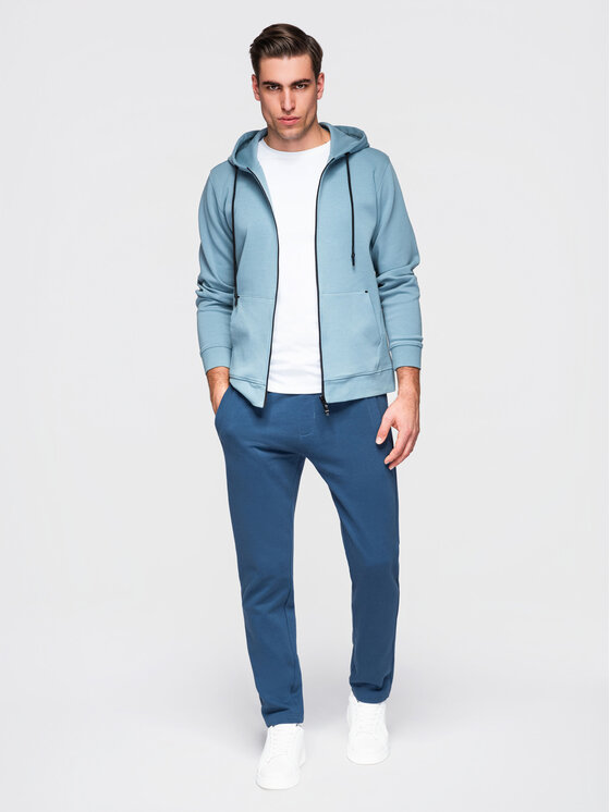 Ombre Ombre Spodnie dresowe OM-PABS-0304 Granatowy Slim Fit