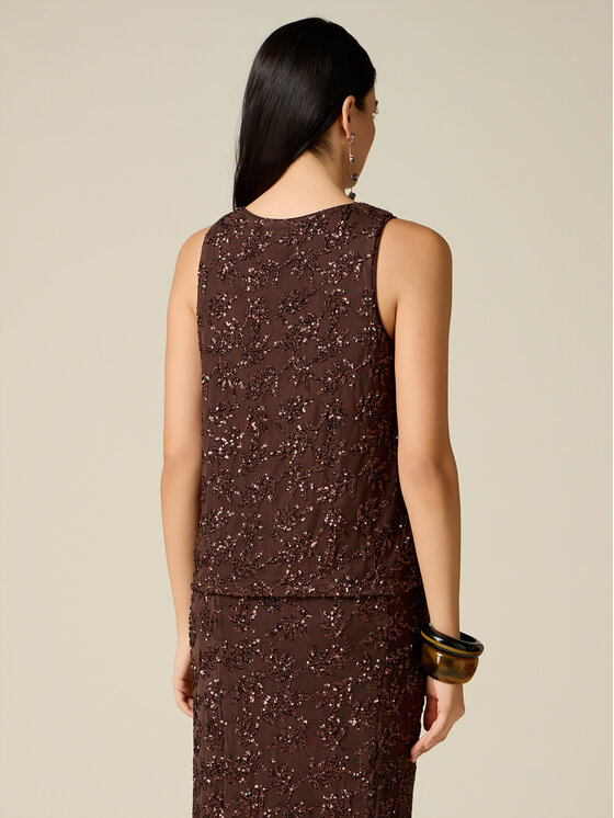 Oltre Oltre Bluzka 2092J000873N032 Brązowy Regular Fit