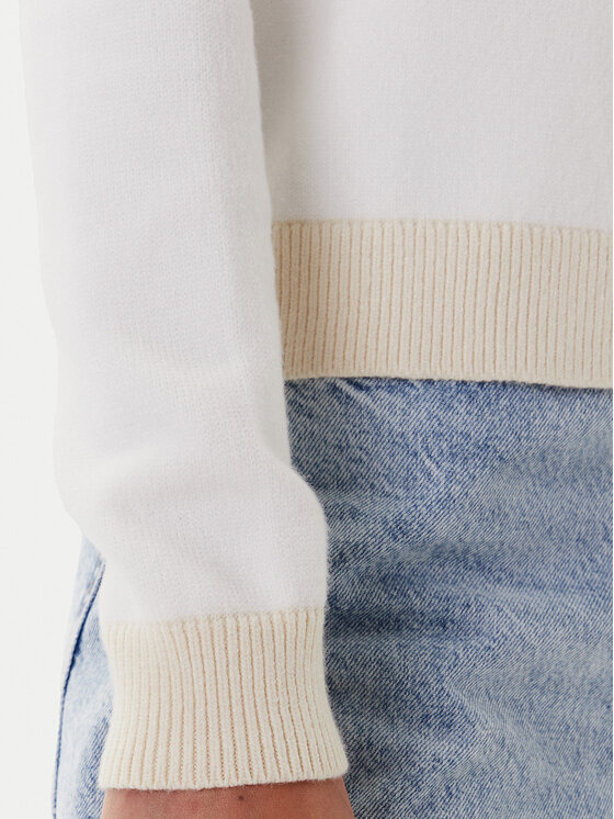 Tommy Jeans Tommy Jeans Sweter Colorblock Flag DW0DW20970 Biały Regular Fit