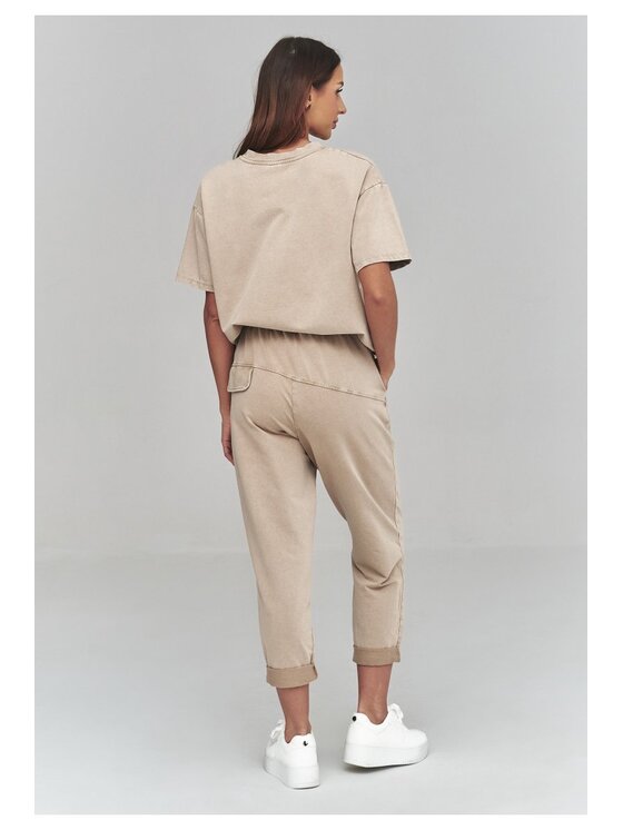 Makadamia Makadamia Dres C65 Beżowy Loose Fit