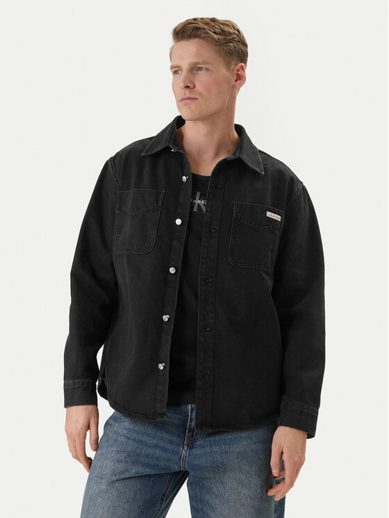 Calvin Klein Jeans cămașă de blugi 90s LV04RF709G Negru Regular Fit