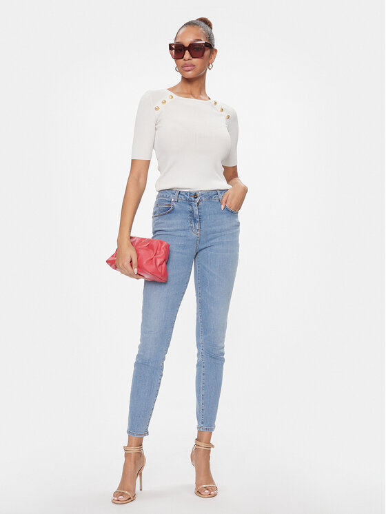 Luisa Spagnoli Luisa Spagnoli Bluzka Contralto 58230 Biały Slim Fit