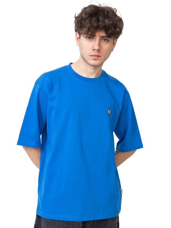 Mercur Mercur T-Shirt Monument Minilogo Niebieski Comfortable Fit