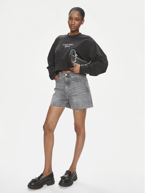 Calvin Klein Jeans Calvin Klein Jeans Bluza Stacked Institutional J20J221466 Czarny Regular Fit