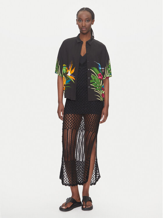 Desigual Desigual Πουκάμισο Artemisa 25SWCW39 Μαύρο Regular Fit