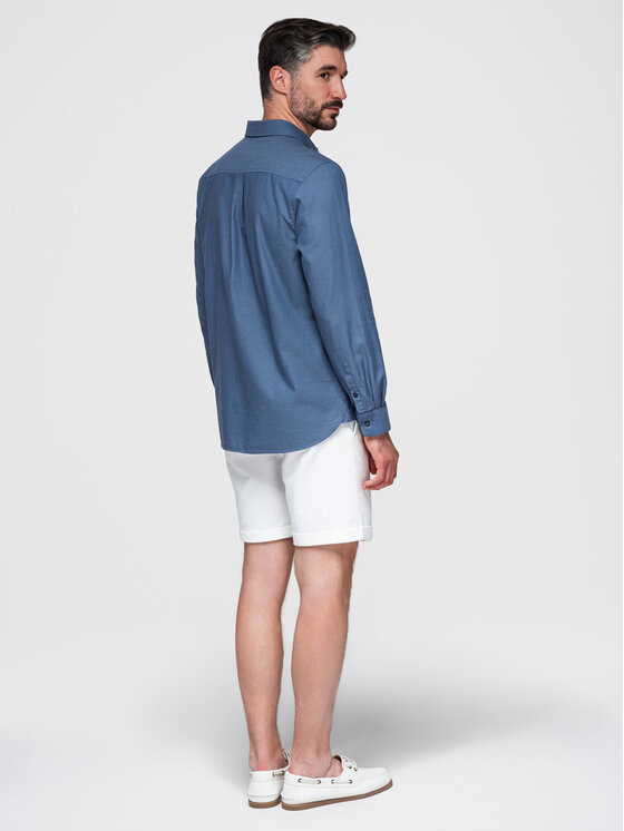 Ombre Ombre Koszula K695 Niebieski Regular Fit