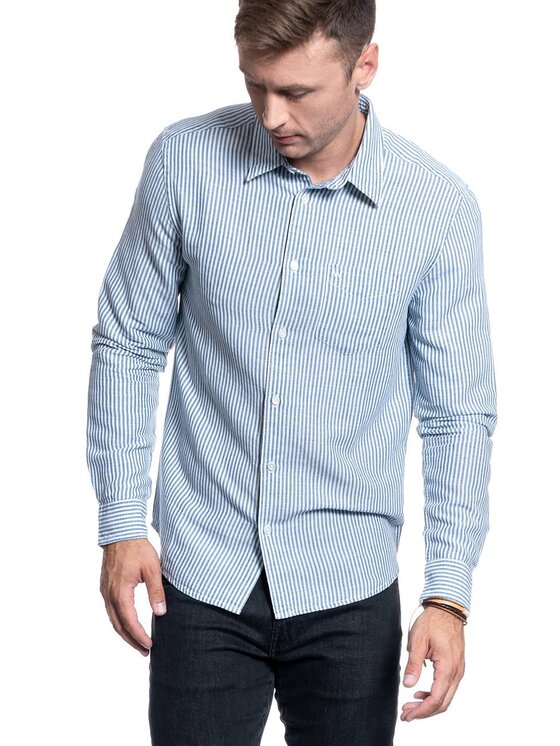 Wrangler Wrangler Camicia LS 1 PKT SHIRT Blu Regular Fit