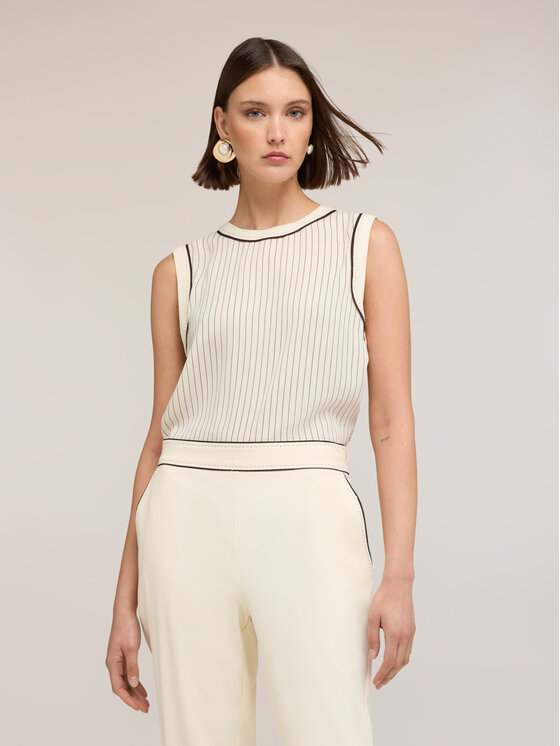 Motivi Motivi Top D041Q000548N0S1 Biały Regular Fit