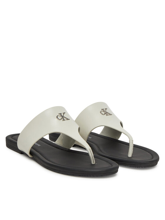Calvin Klein Jeans Calvin Klein Jeans Japonki Flat Sandal Toepost Mg YW0YW01691 Biały
