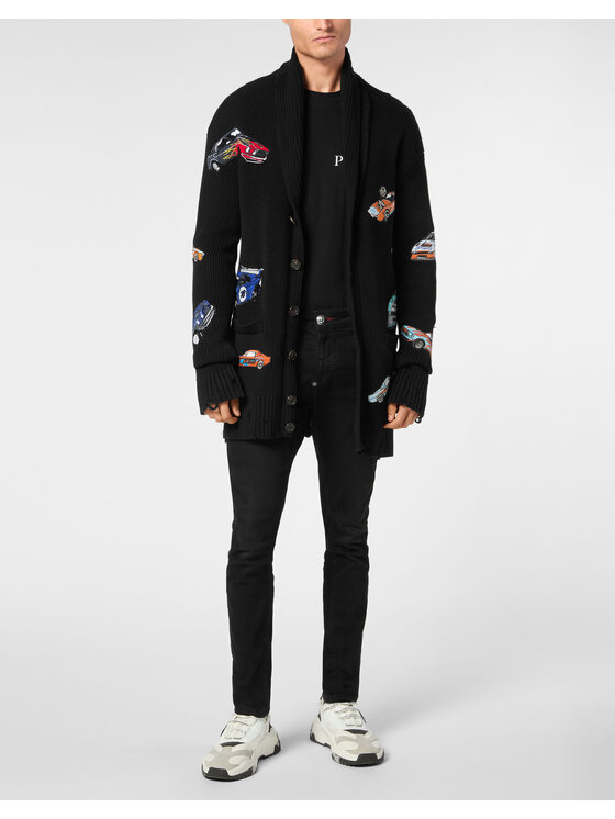 PHILIPP PLEIN PHILIPP PLEIN Kardigan 22557 Czarny Regular Fit